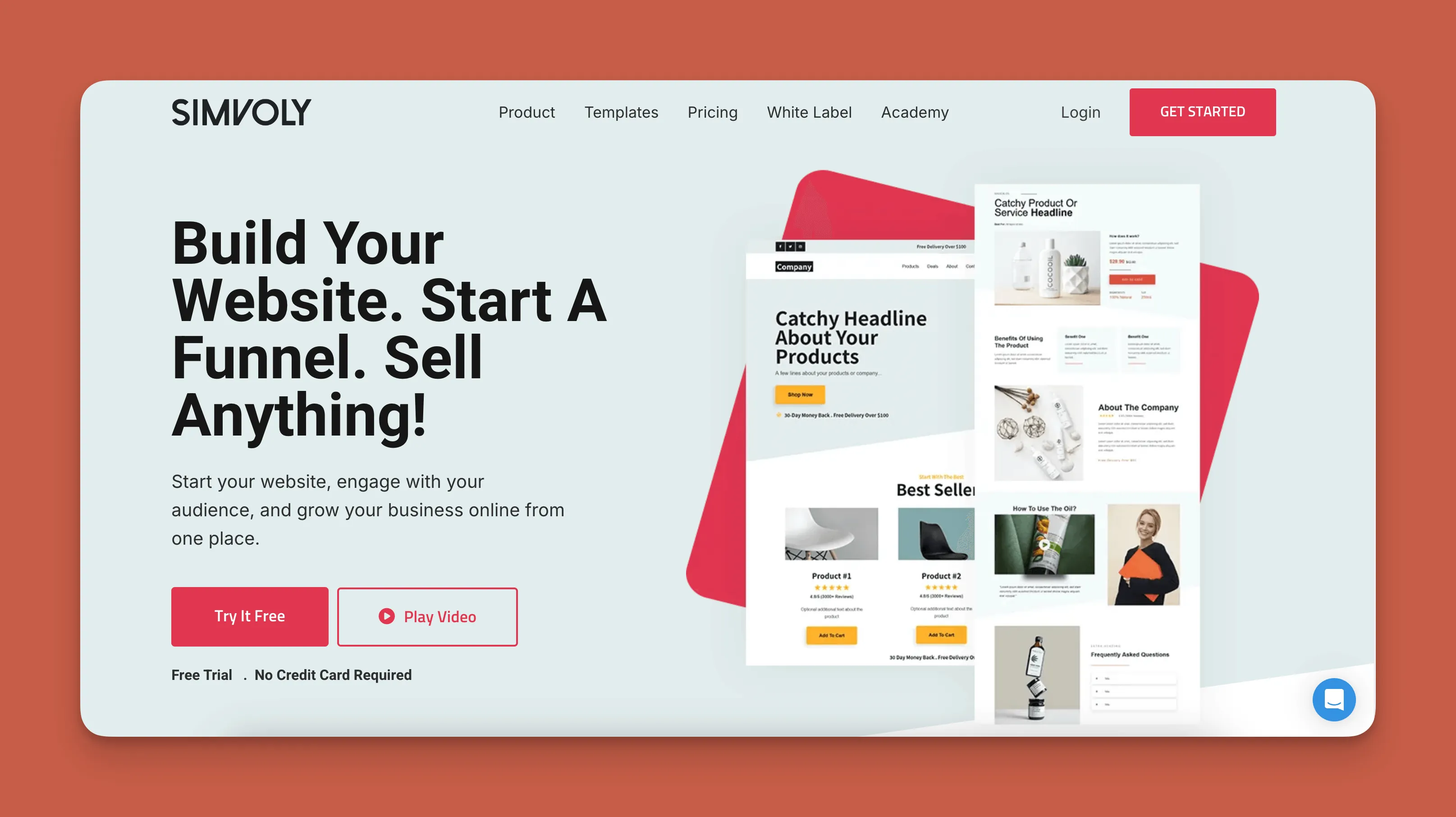 Simvoly sales funnel builder