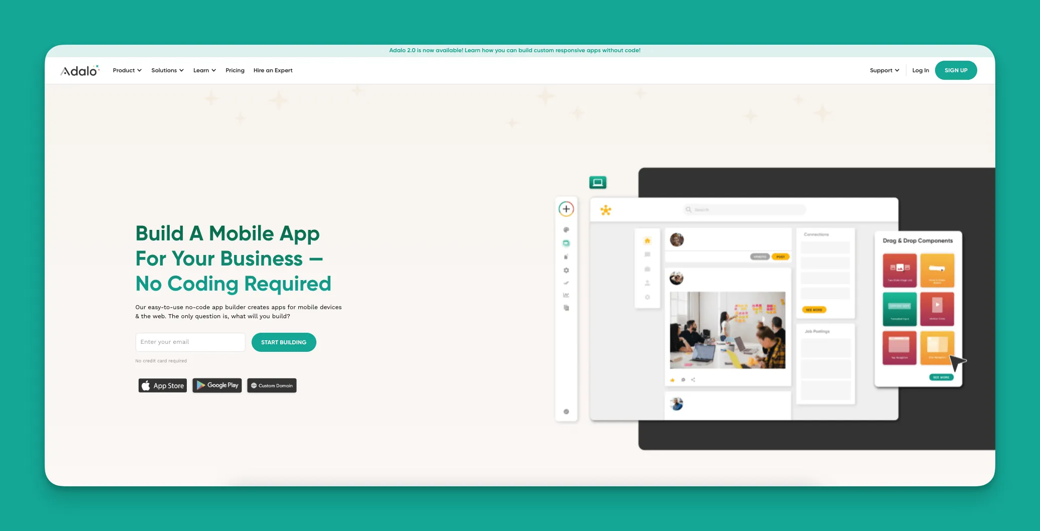 Adalo app builder interface