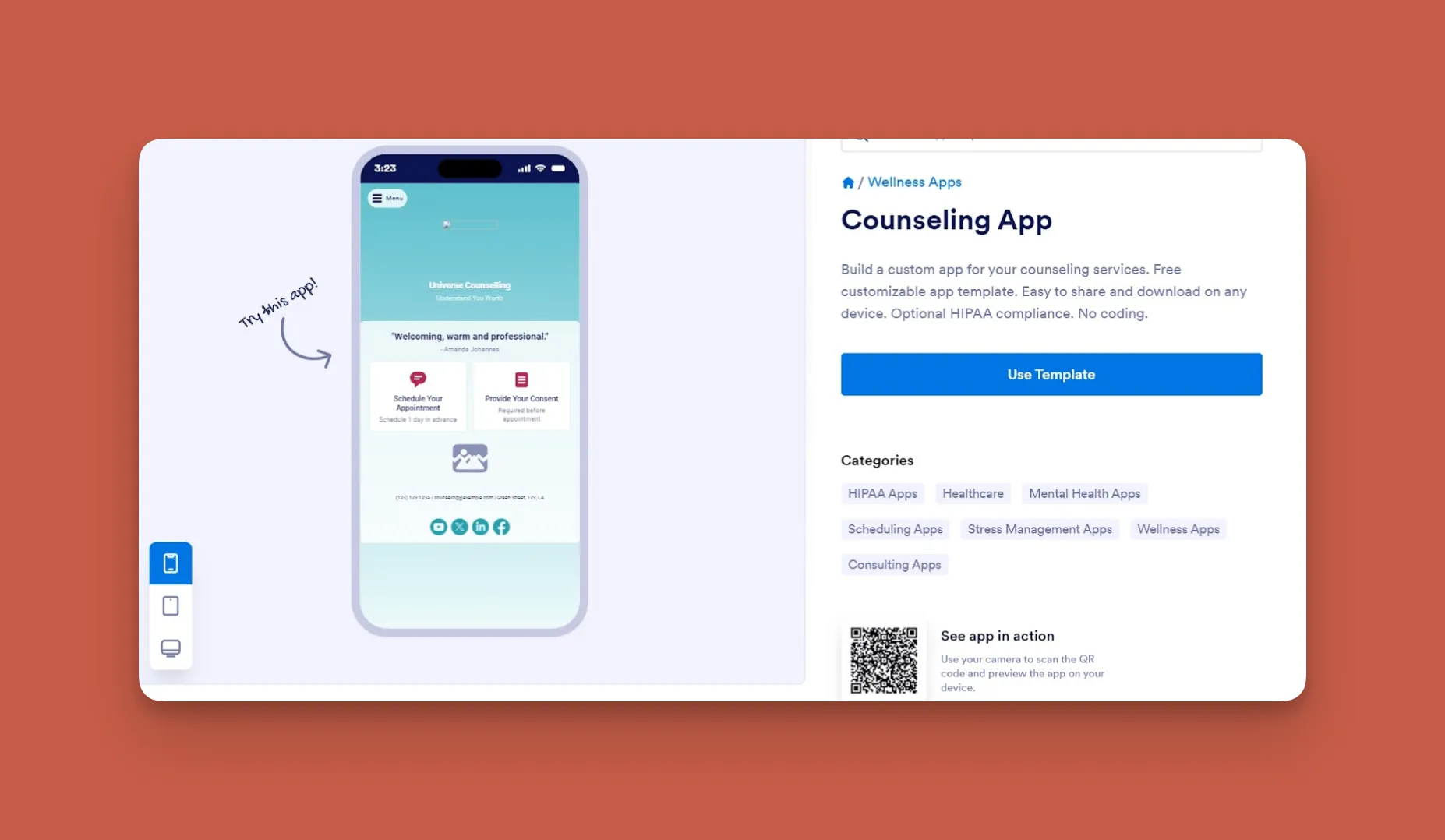 Jotform Counseling App Template