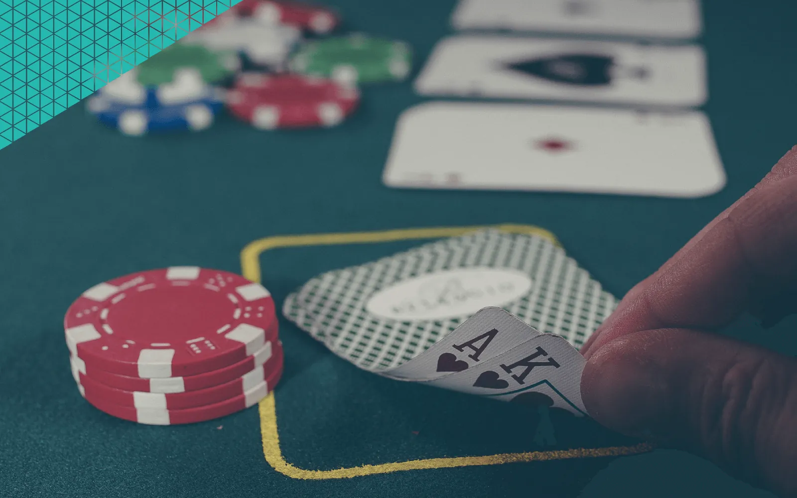 Person gambling at a table