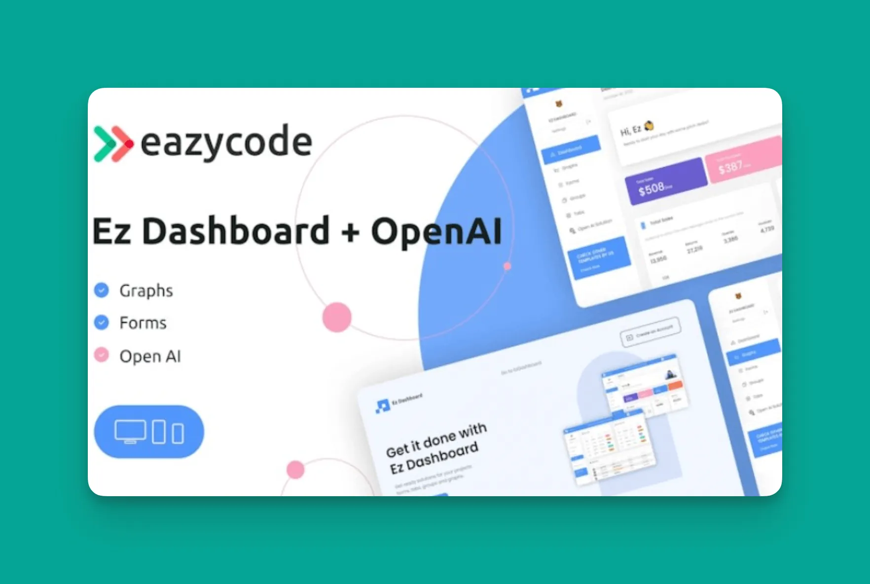 Bubble EZ Dashboard template screenshot