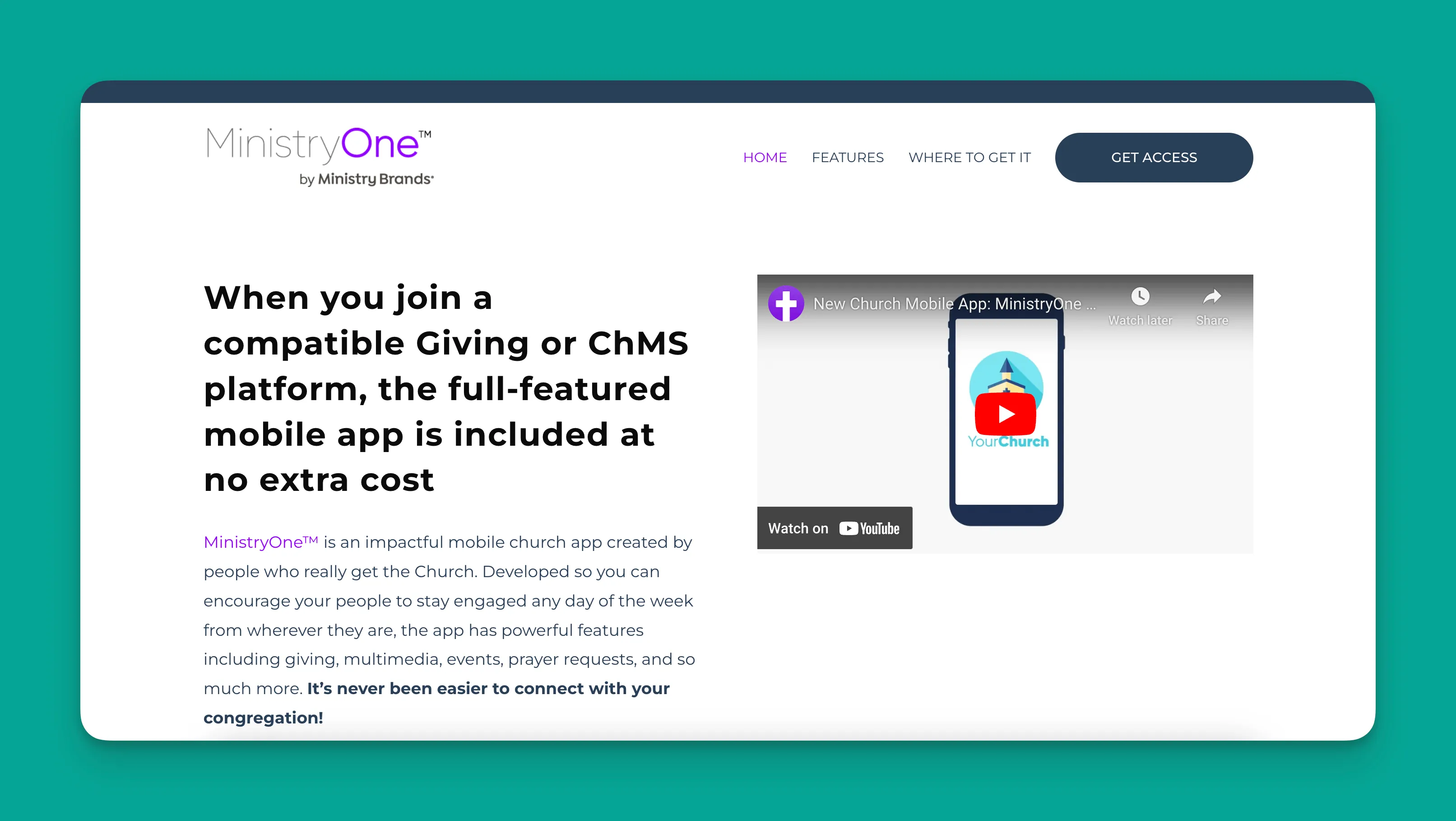 MinistryOne interface