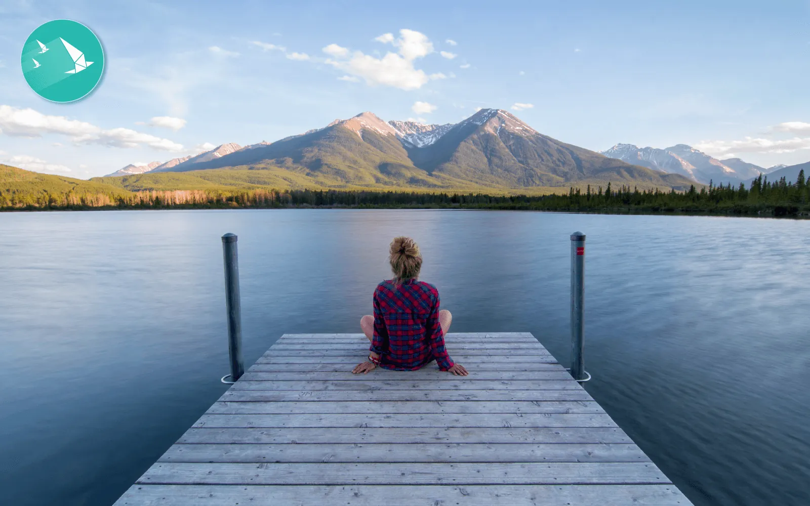 Person meditating in nature