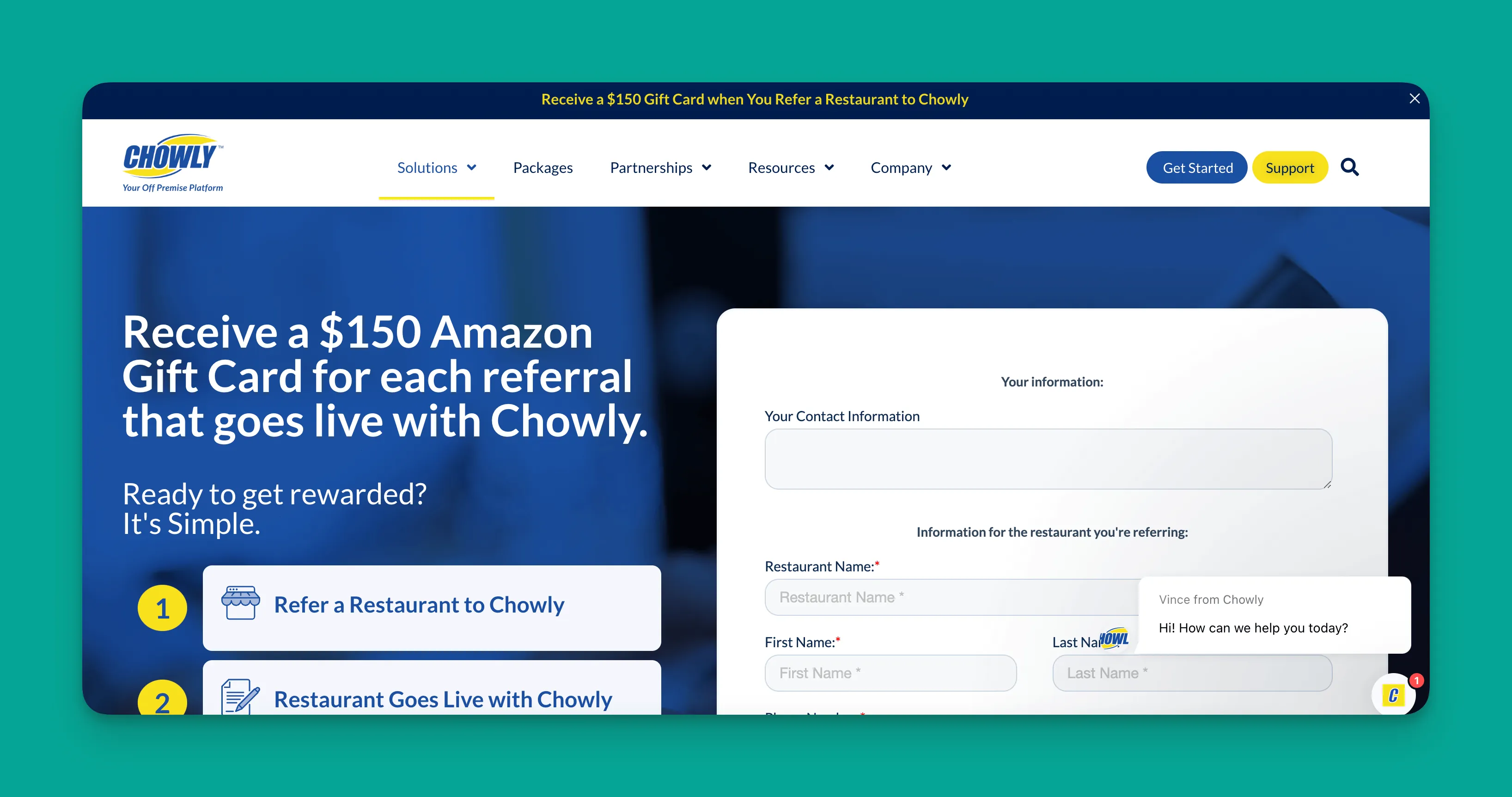 Chowly order management interface