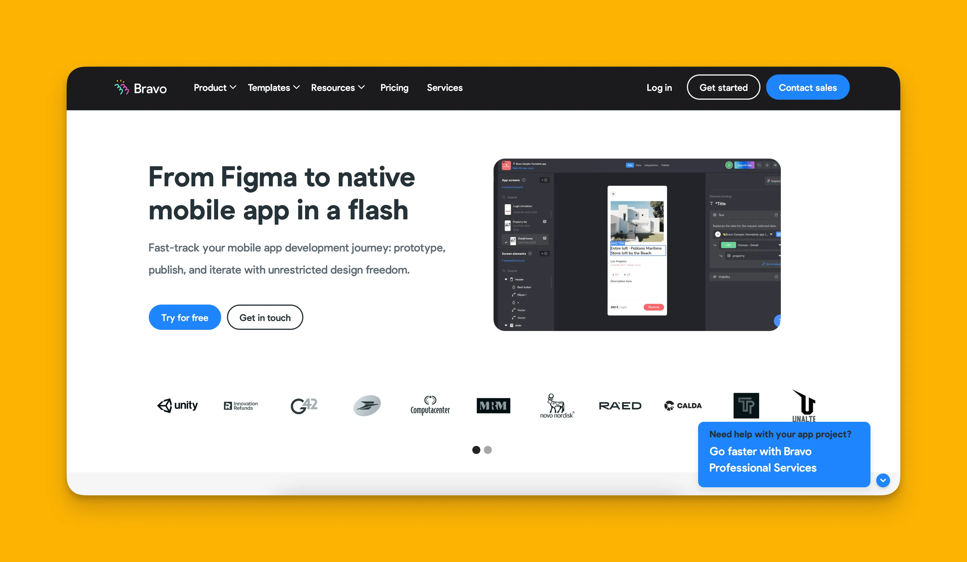 Bravo Studio app builder interface