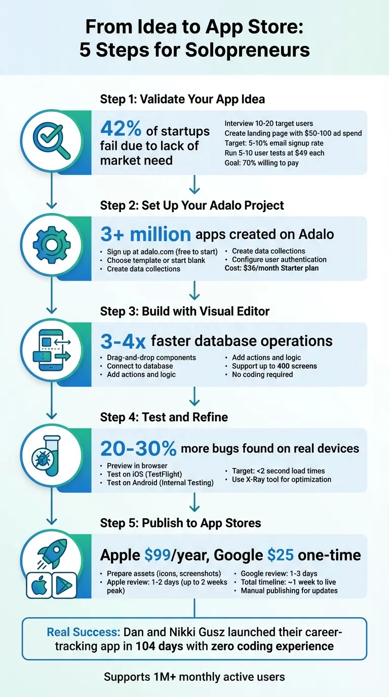 5-Step Process to Launch Your App with Adalo from Idea to App Store
