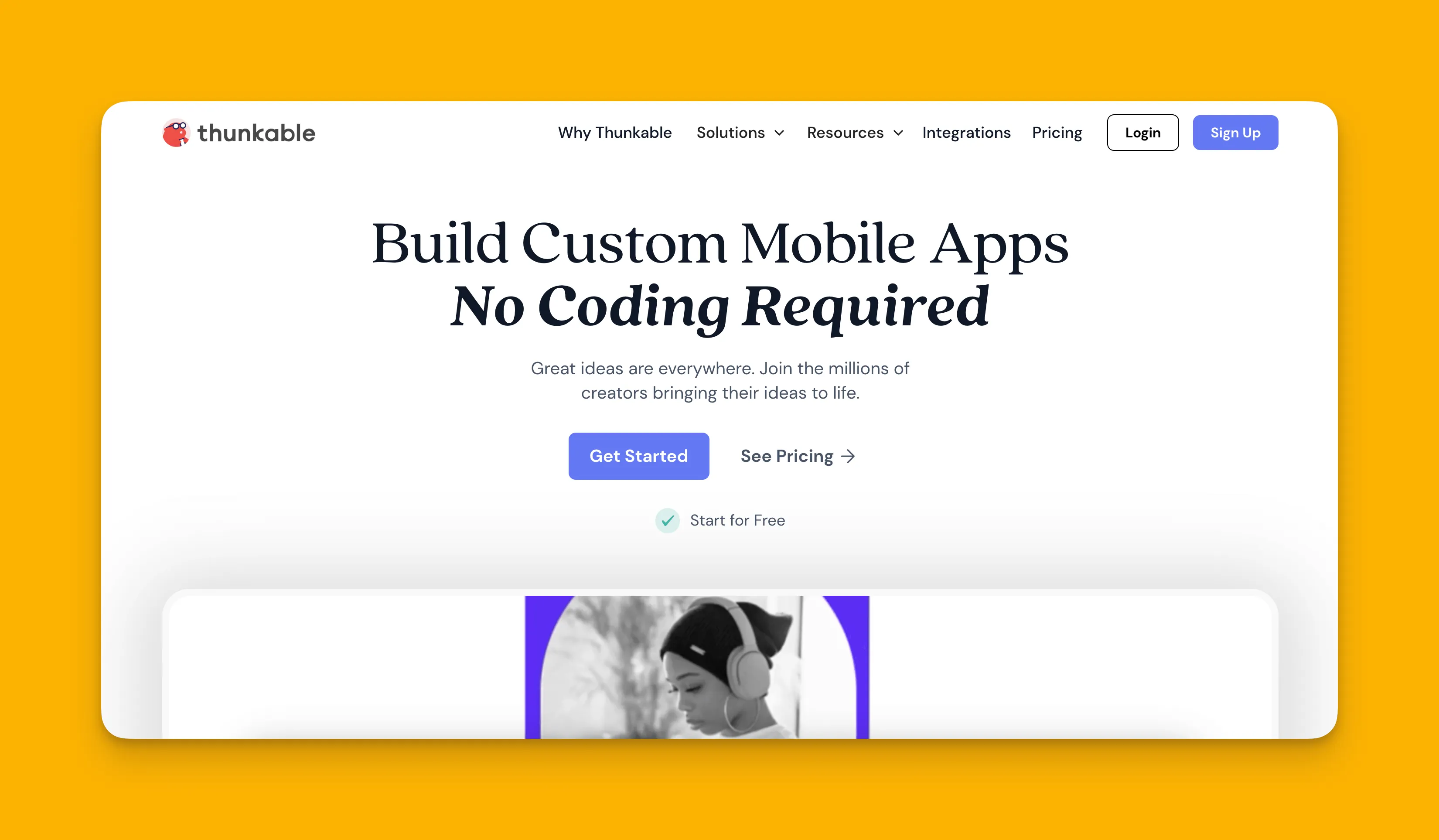 Thunkable app builder interface