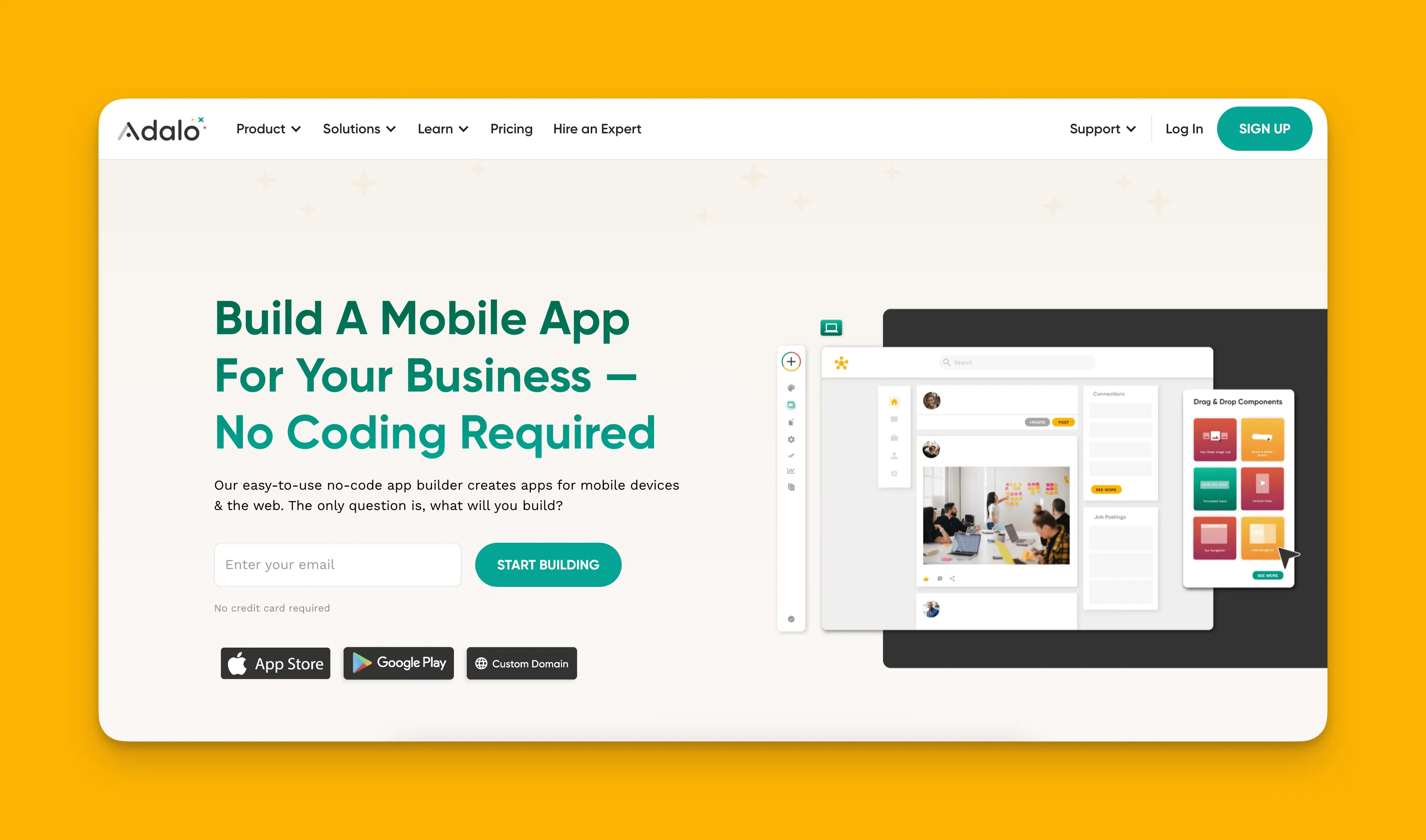Adalo app builder interface