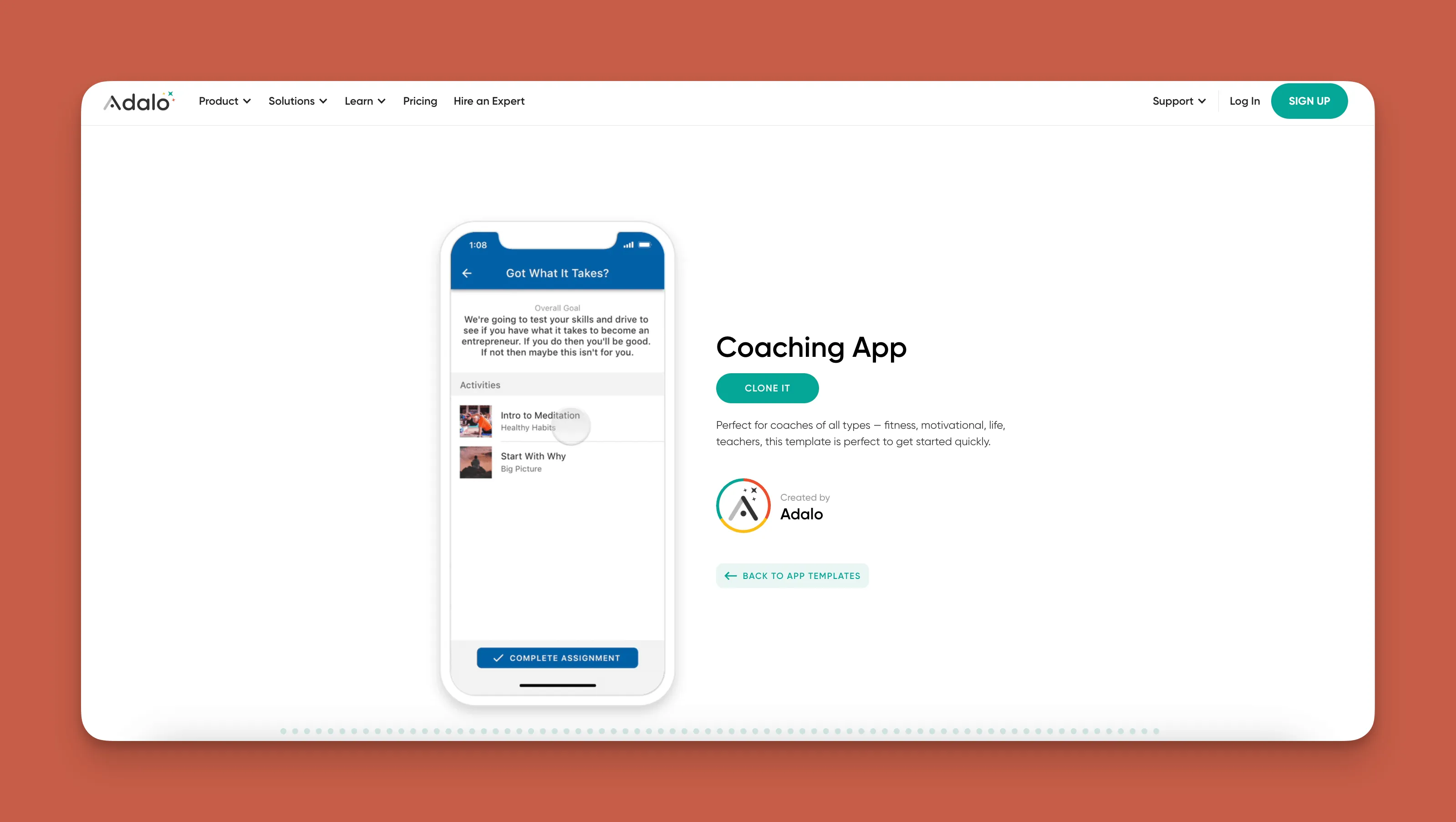Adalo Coaching App Template