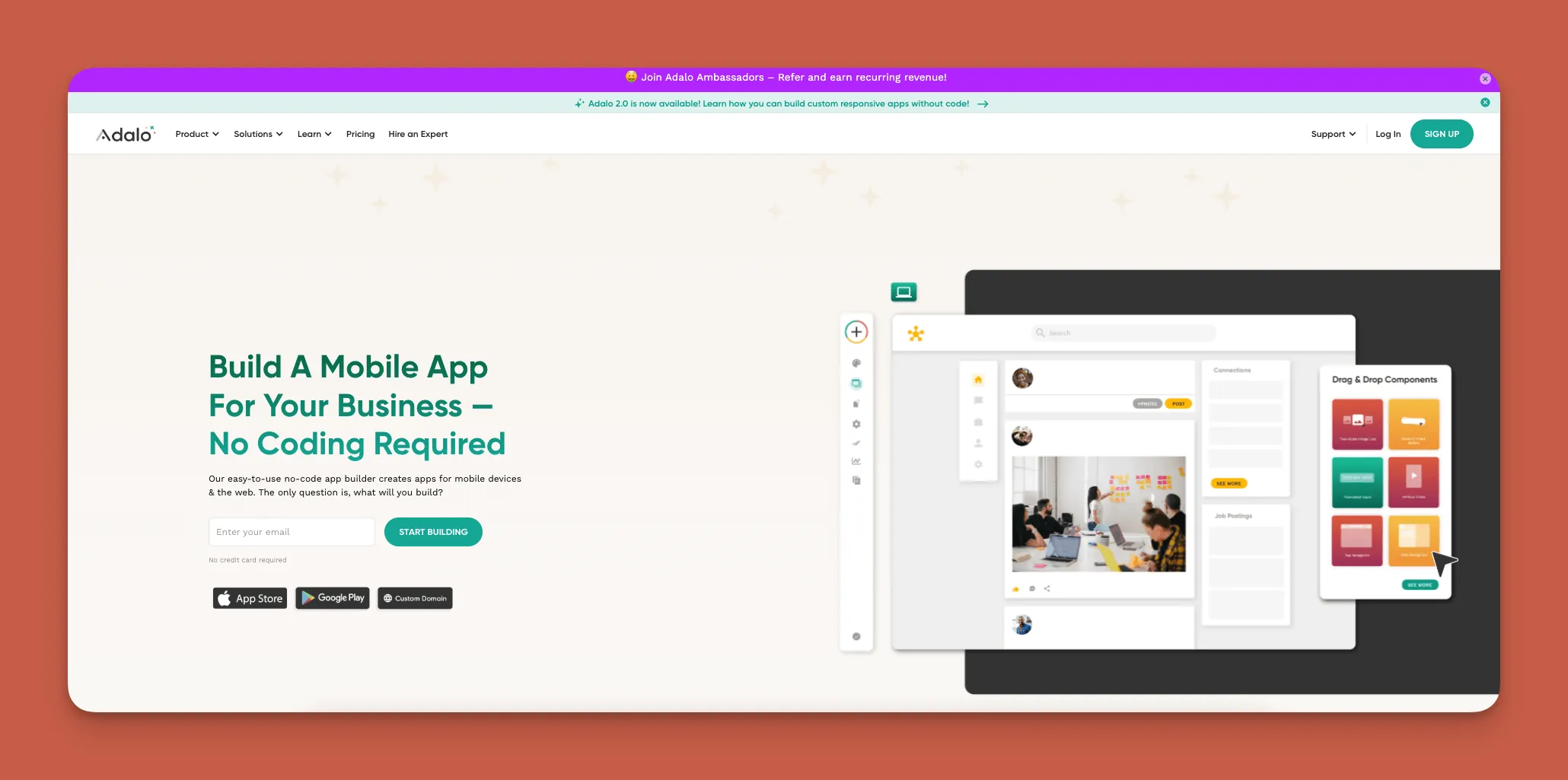 Adalo app builder interface