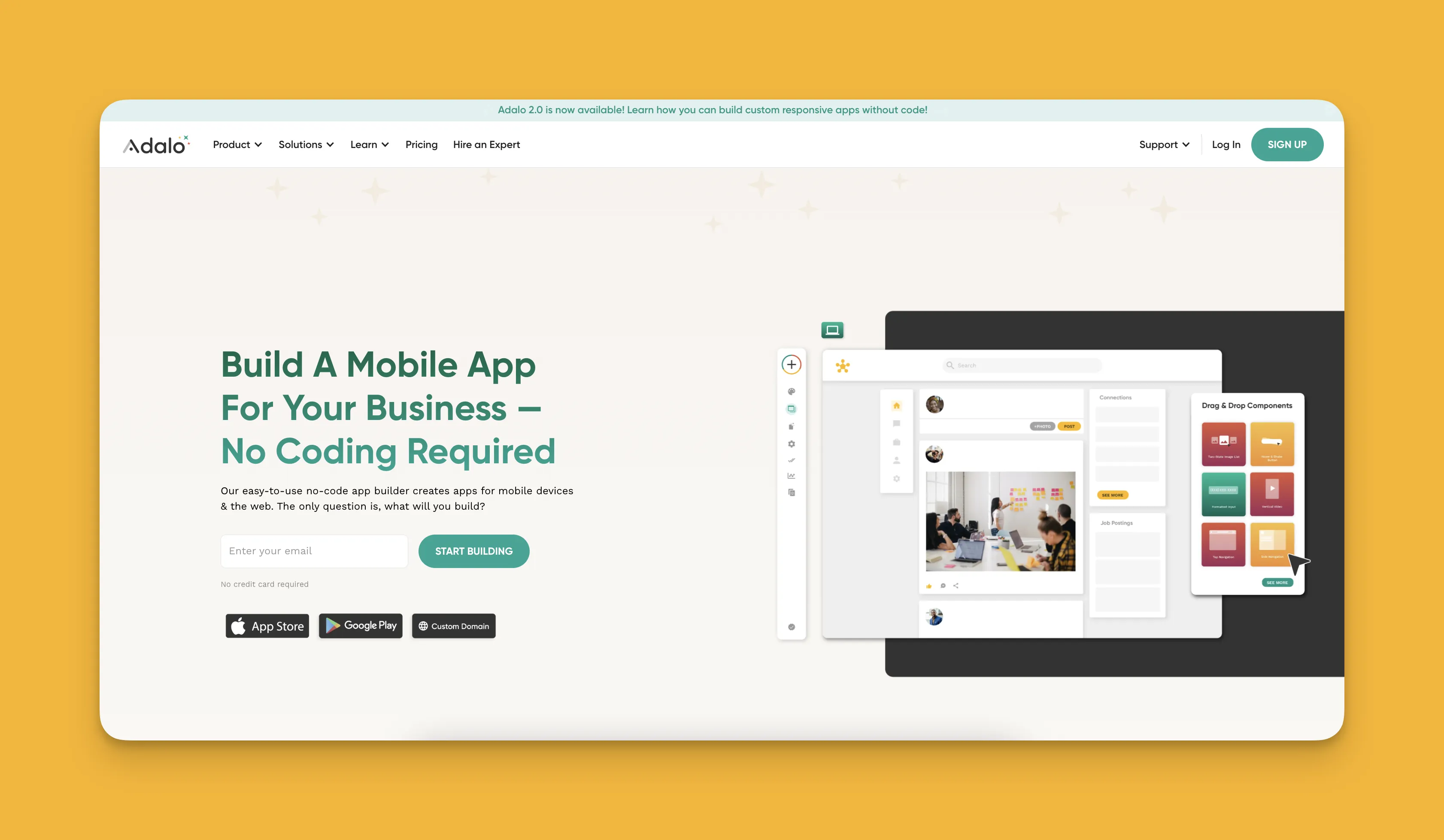 Adalo app builder interface