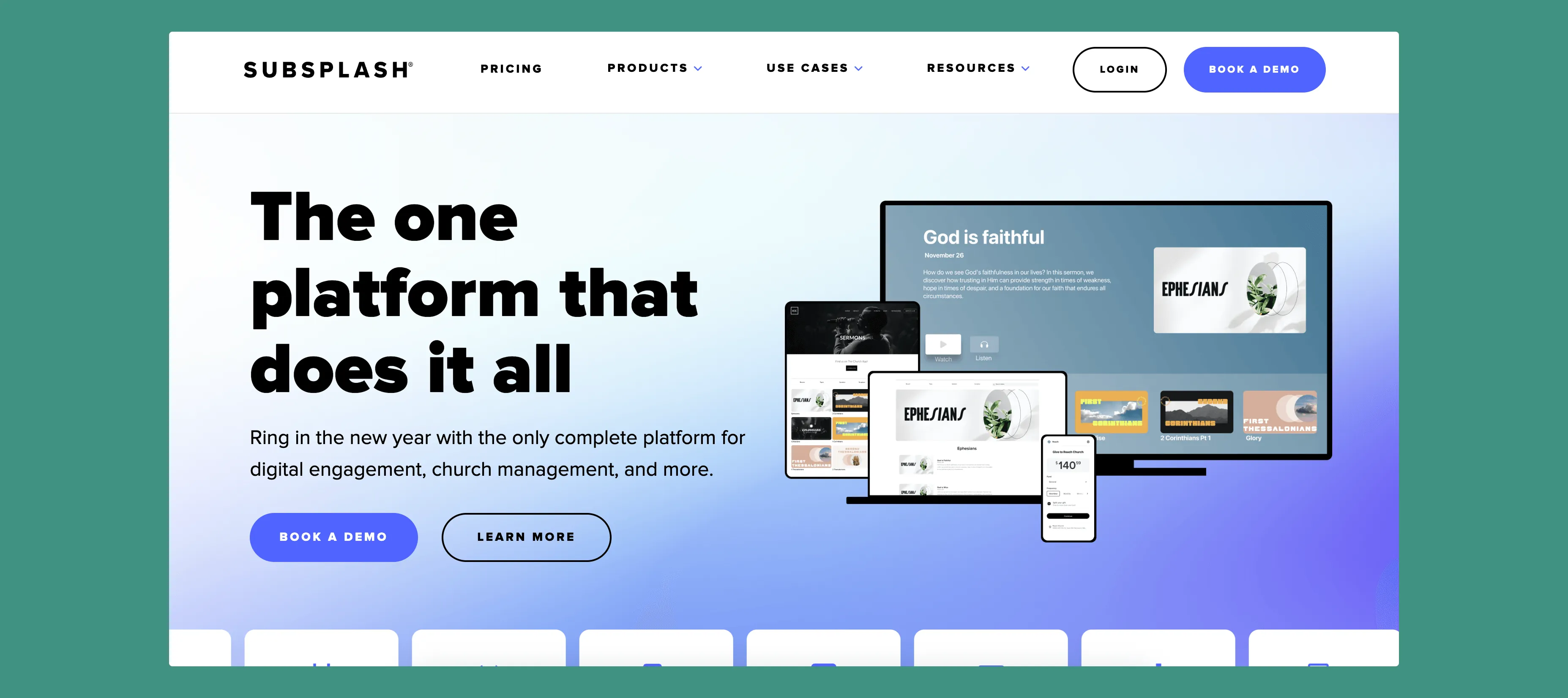 Subsplash app builder interface