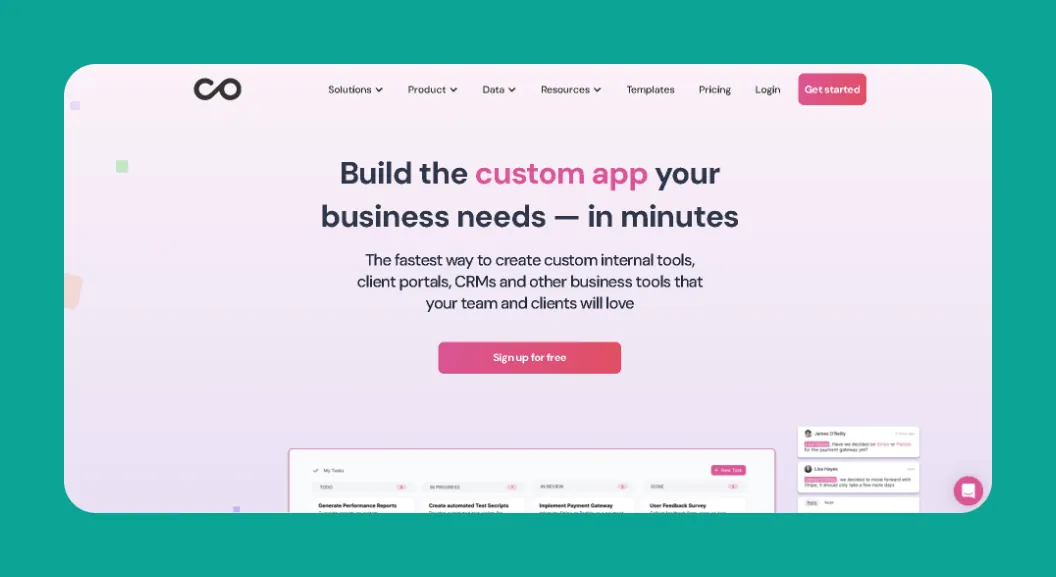 Noloco app builder interface
