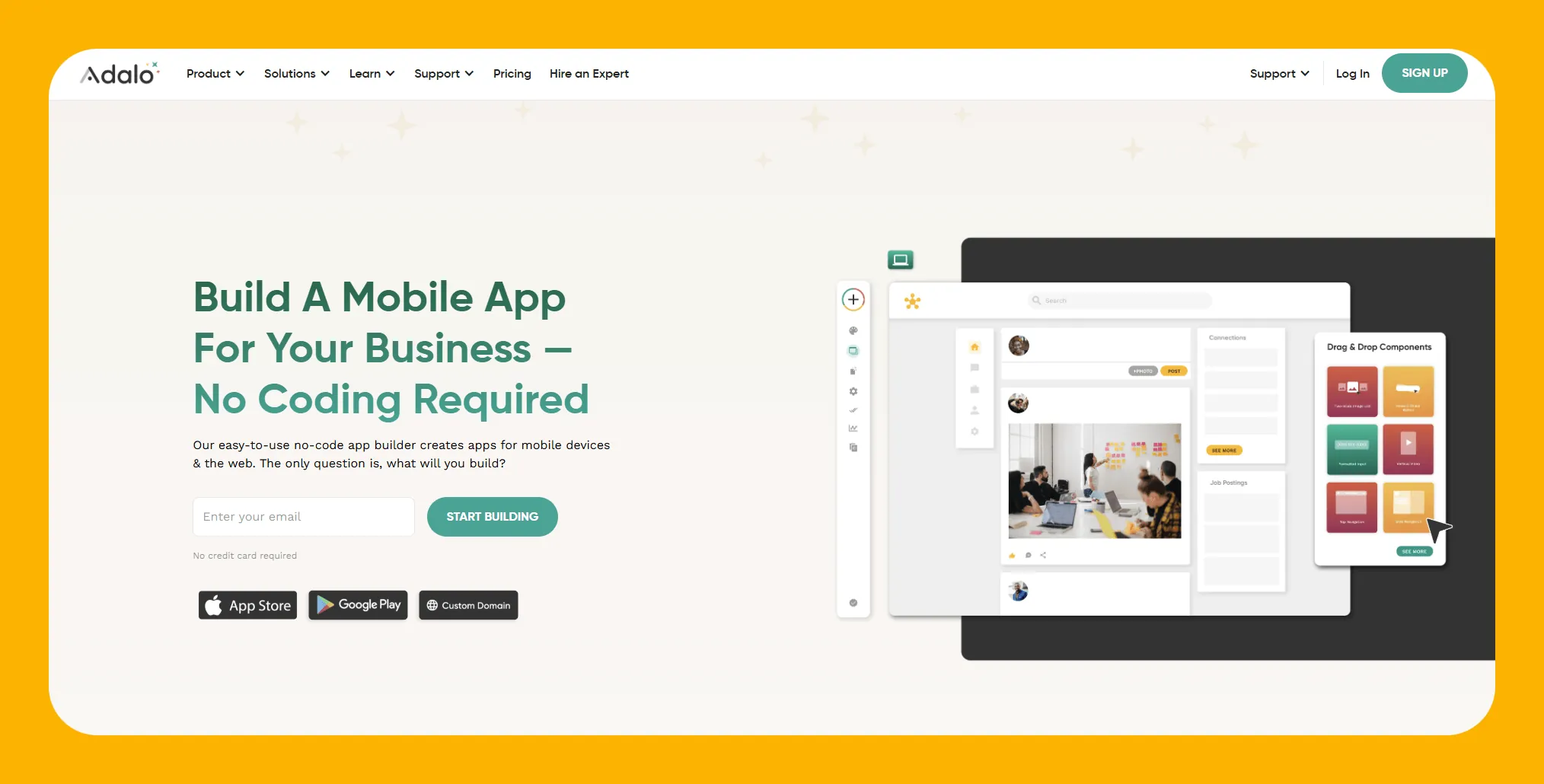 Adalo app builder interface