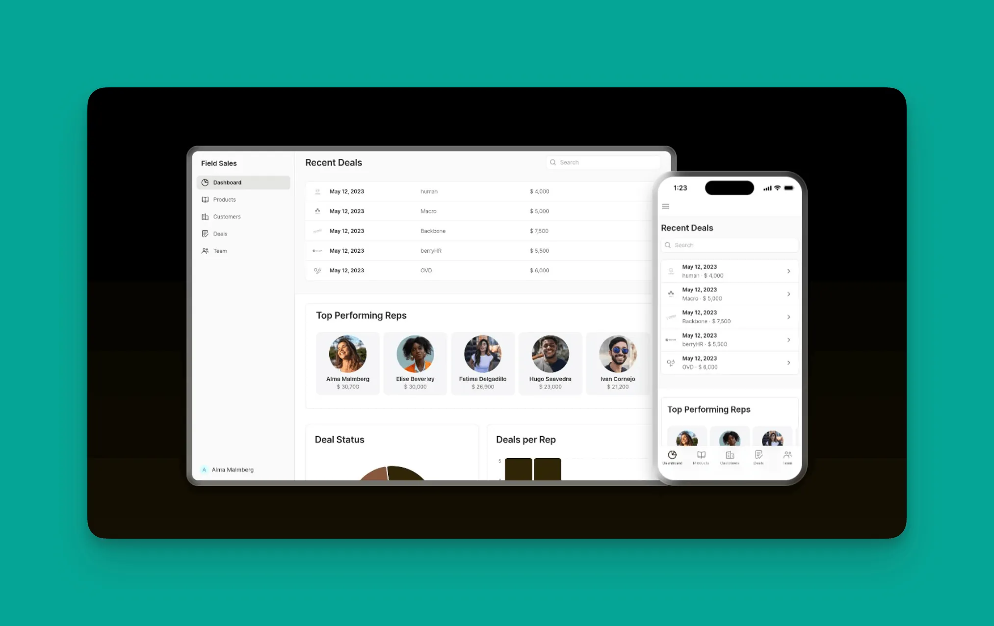 Glide field sales template screenshot