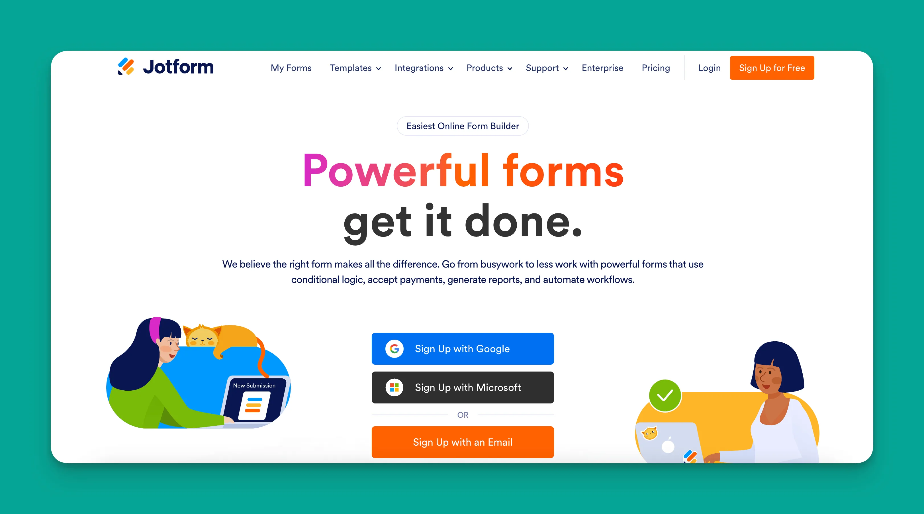 Jotform app builder interface