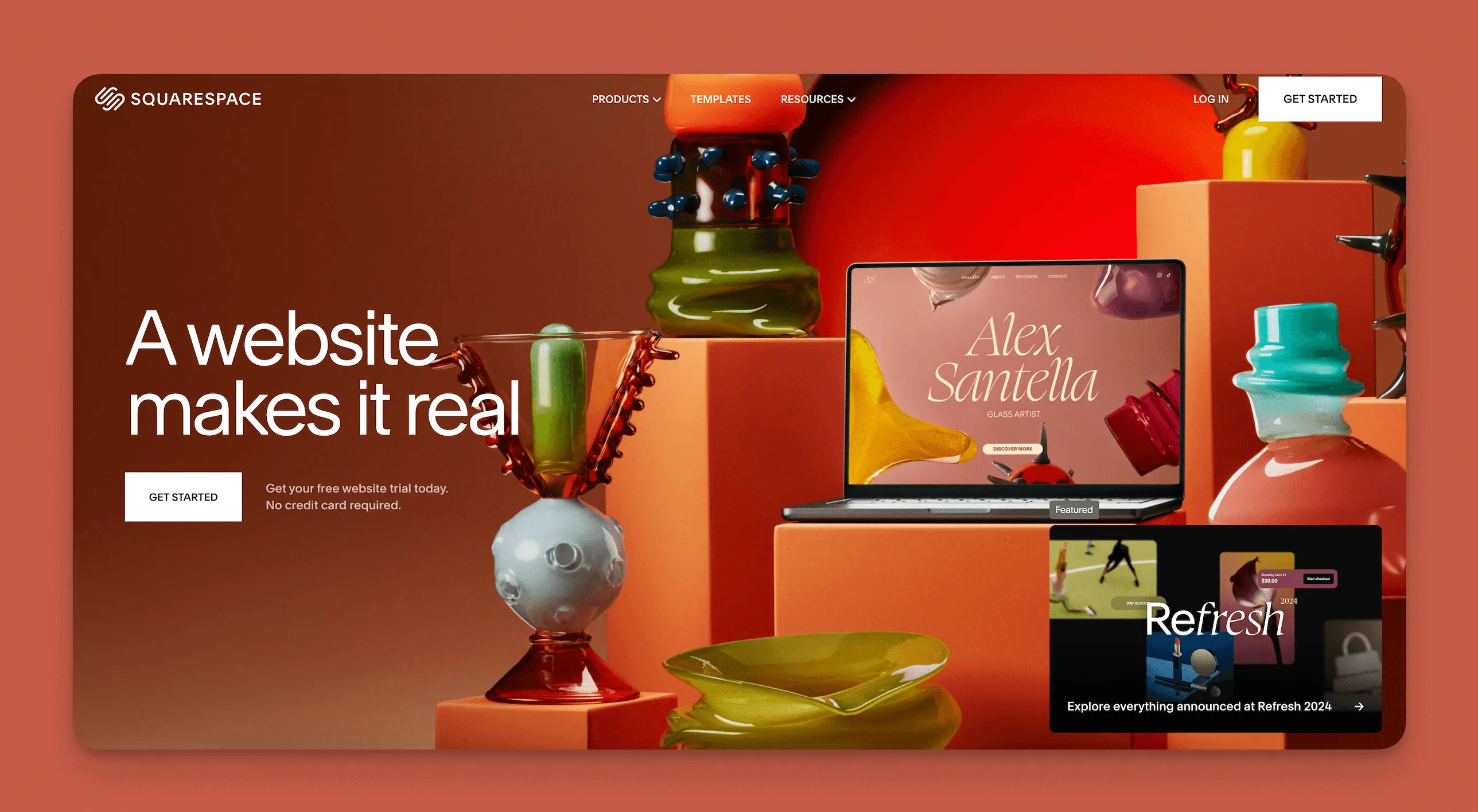Squarespace website builder interface