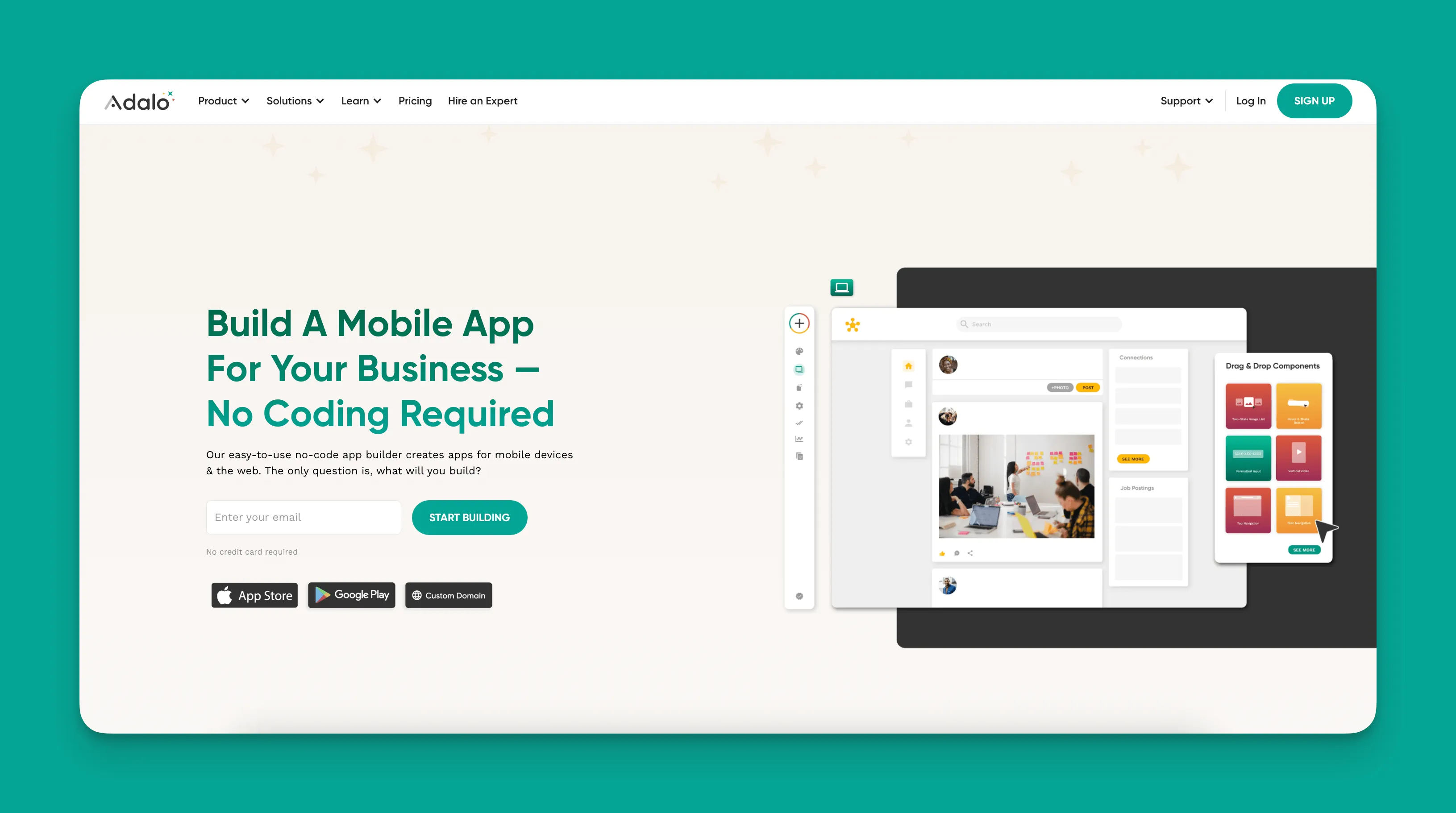 Adalo app builder interface
