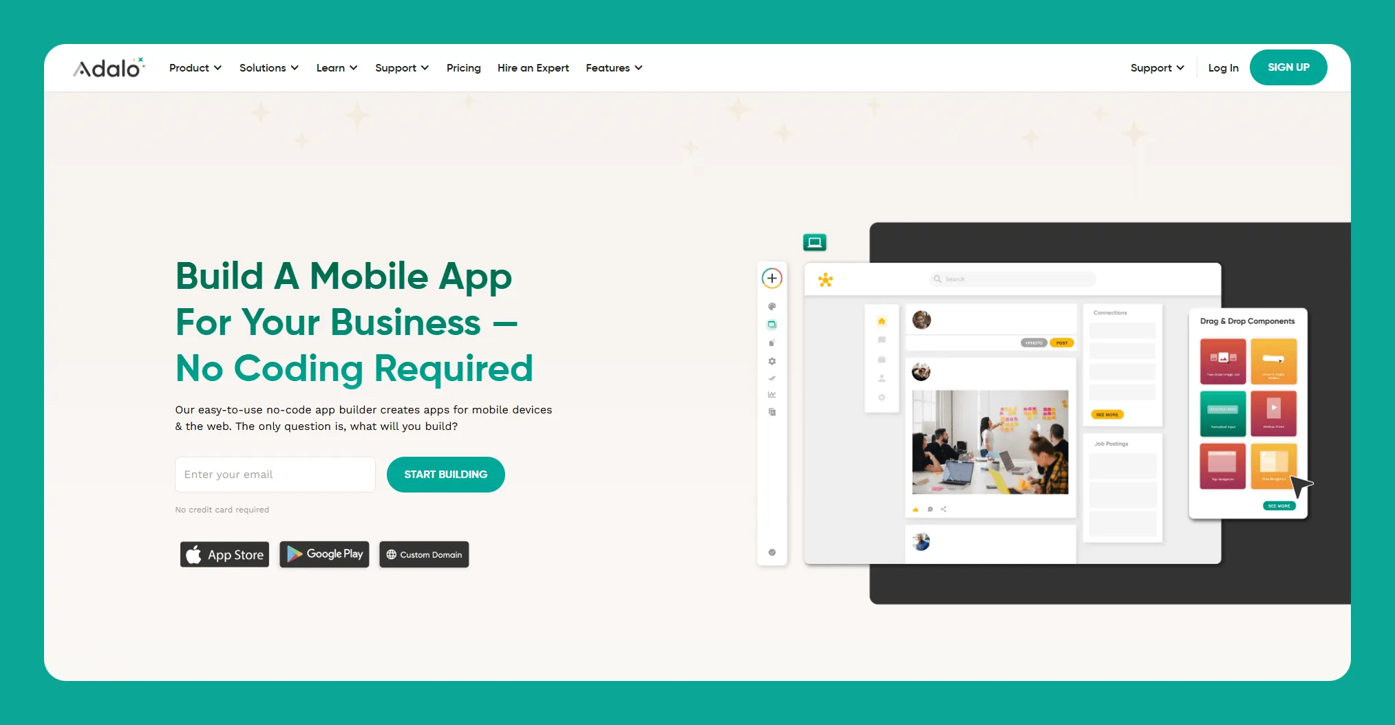 Adalo barber app builder interface