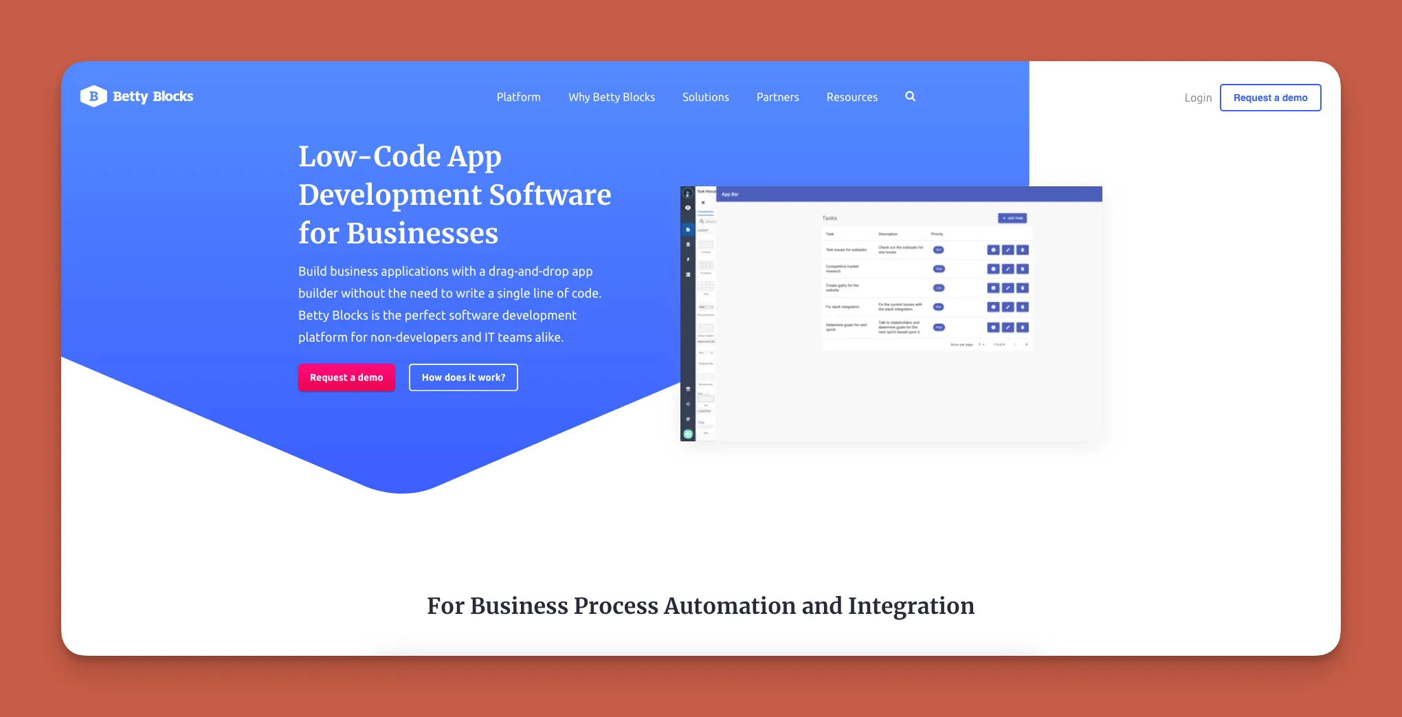 Betty Blocks enterprise app builder
