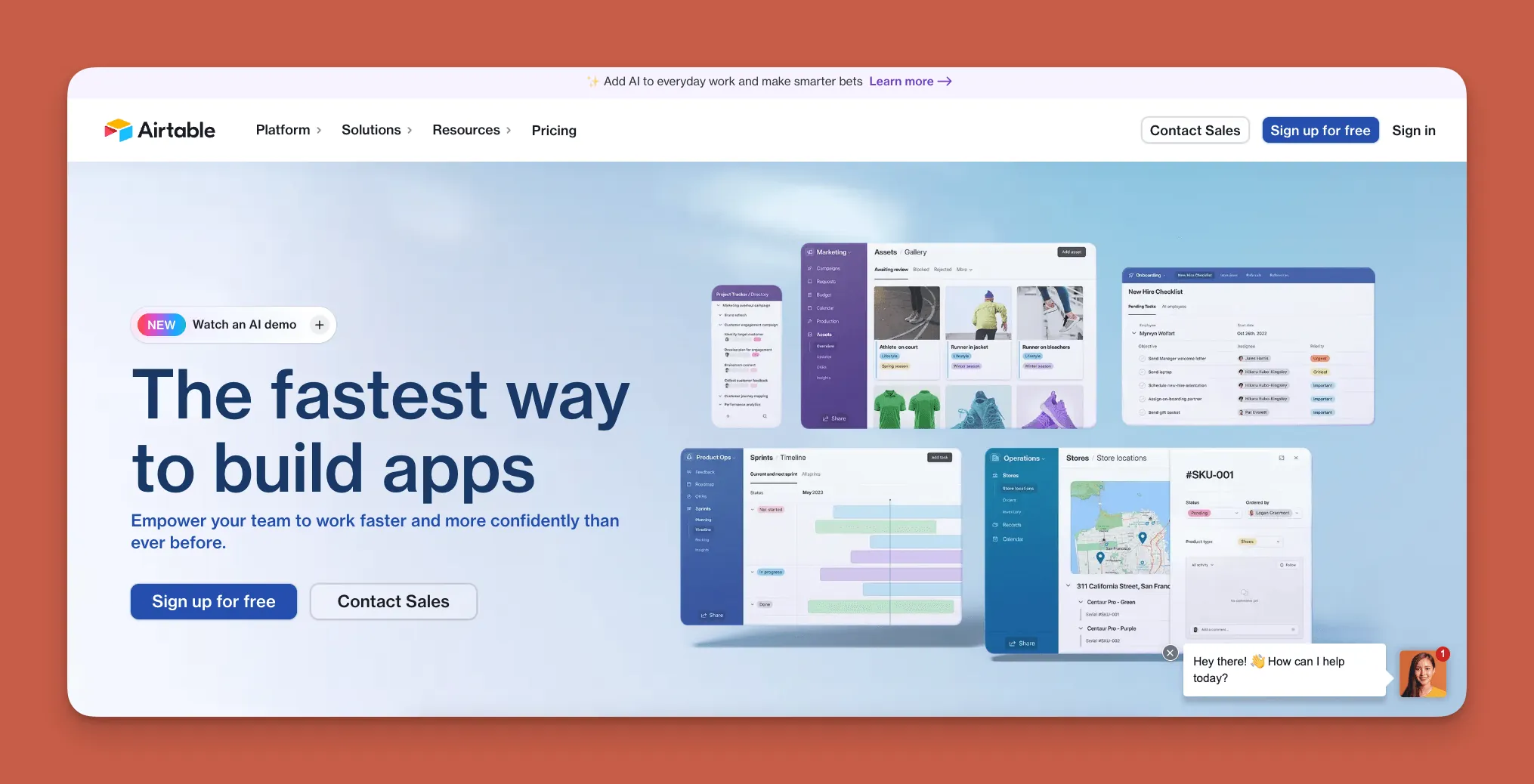 Airtable database builder interface