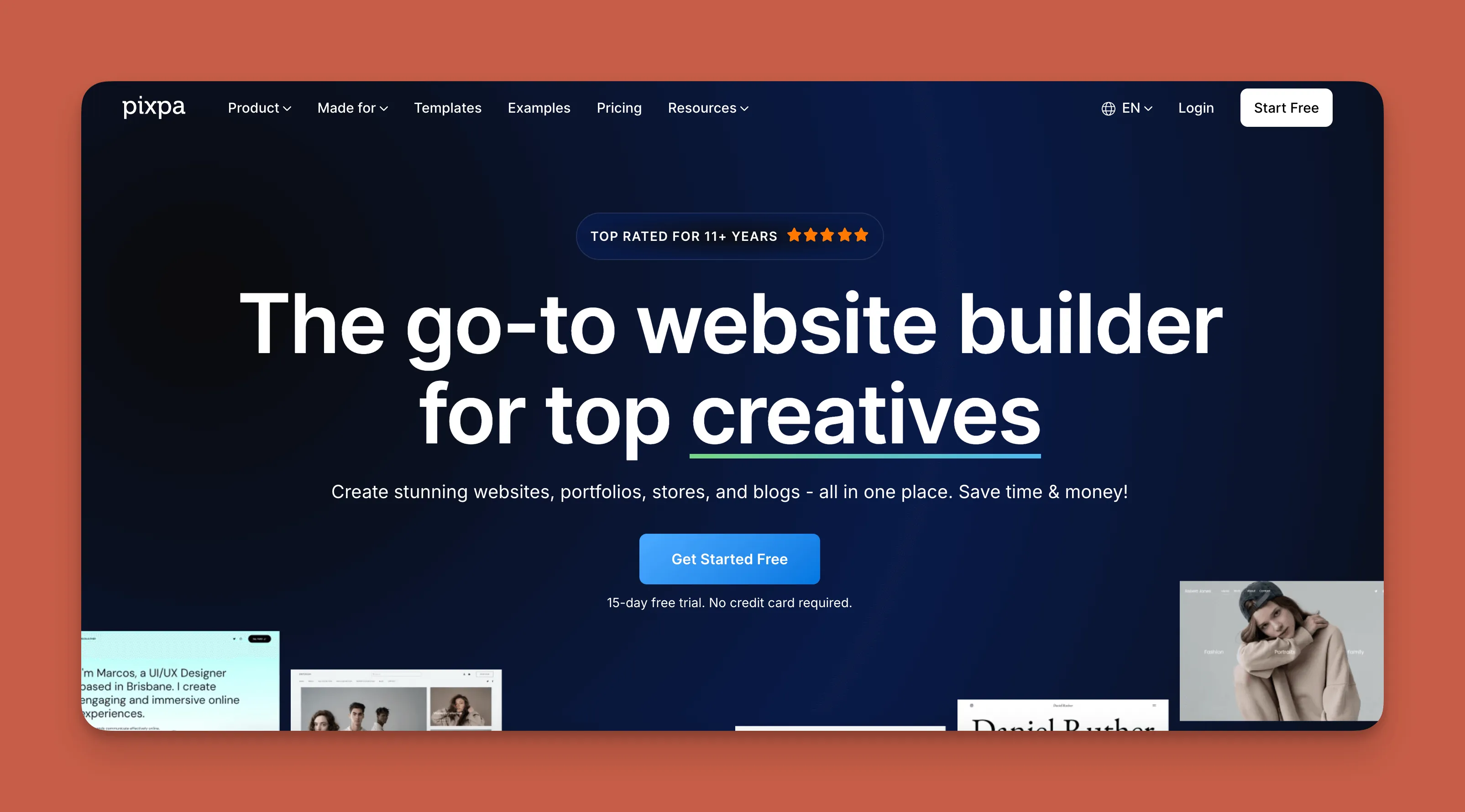 Pixpa portfolio website builder