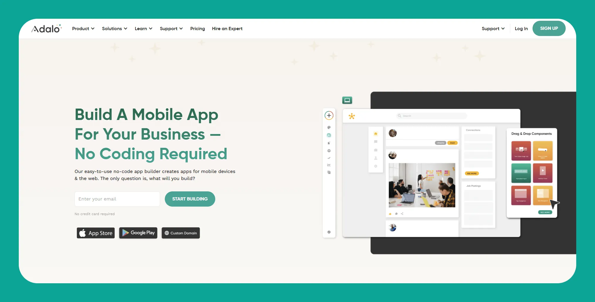 Adalo app builder interface
