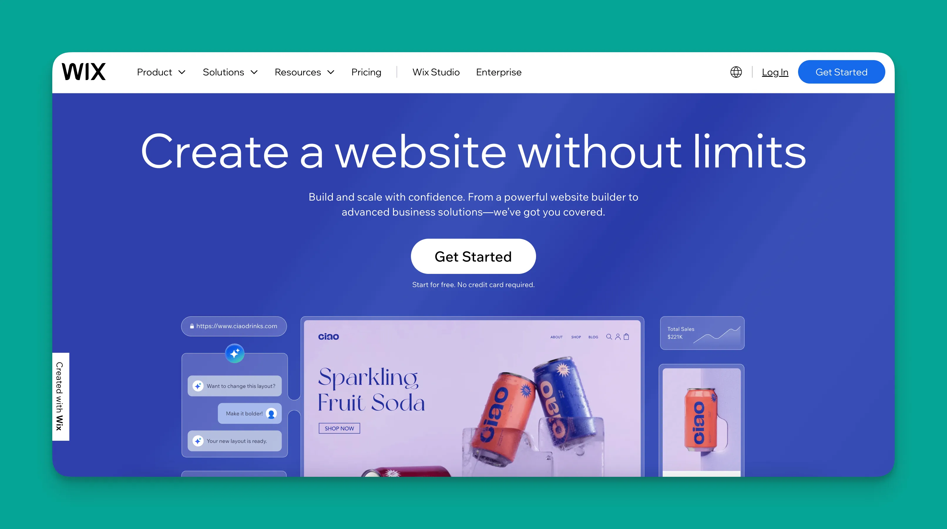 Wix website builder interface