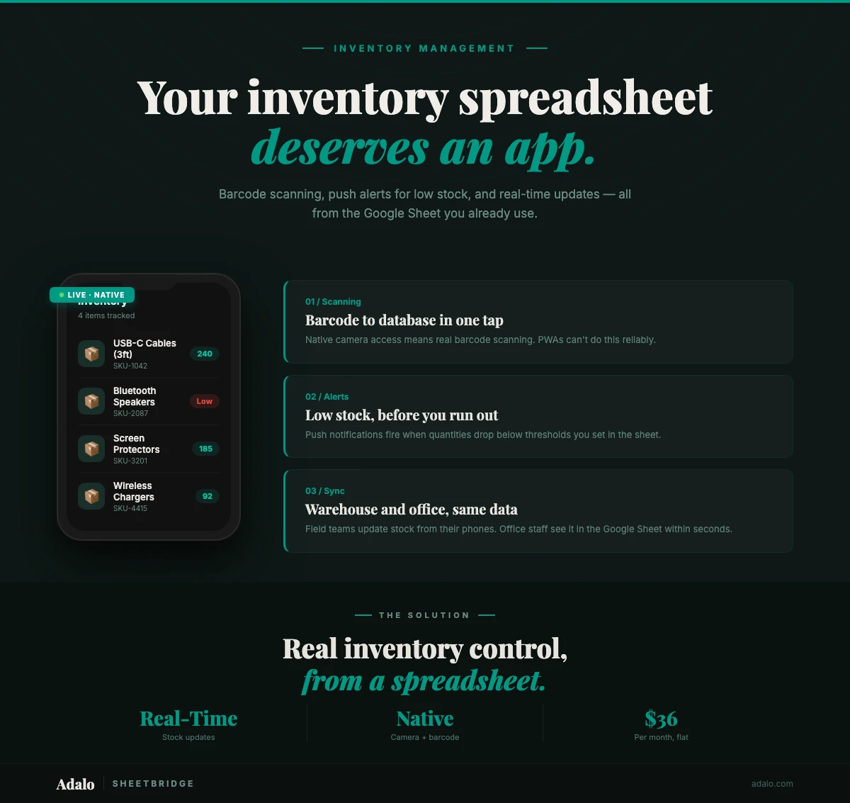 Build a Native Inventory App from Google Sheets