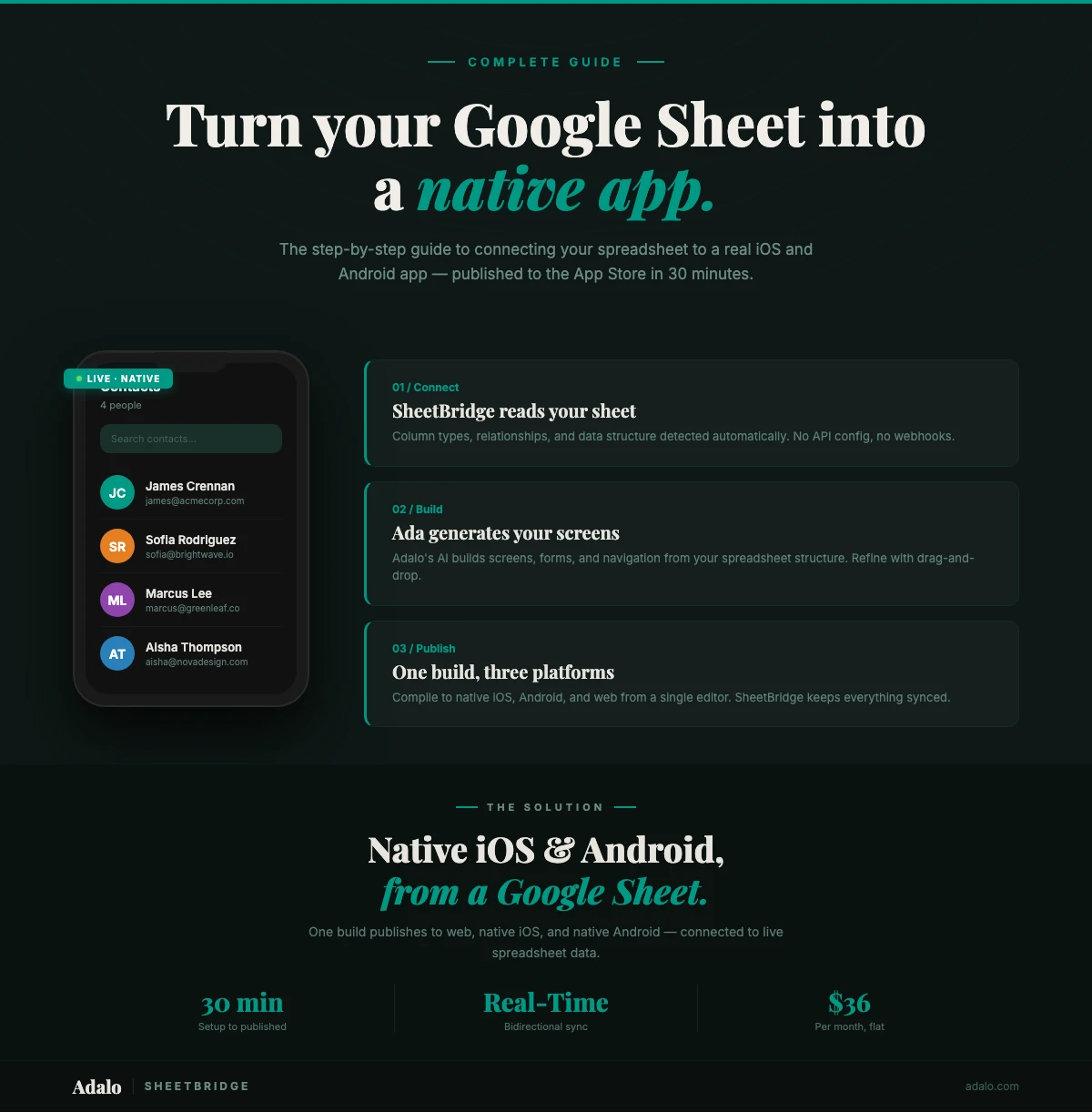 Google Sheets to Native App: Complete Guide