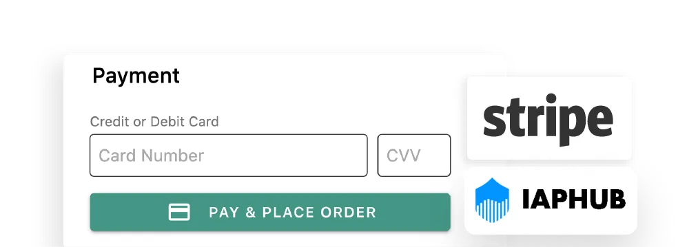 In-app purchase and payment screen in an Adalo app