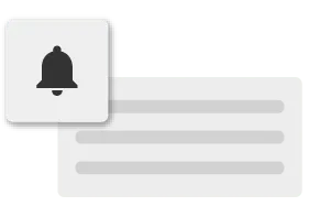 A simple text box with a notification bell icon. 