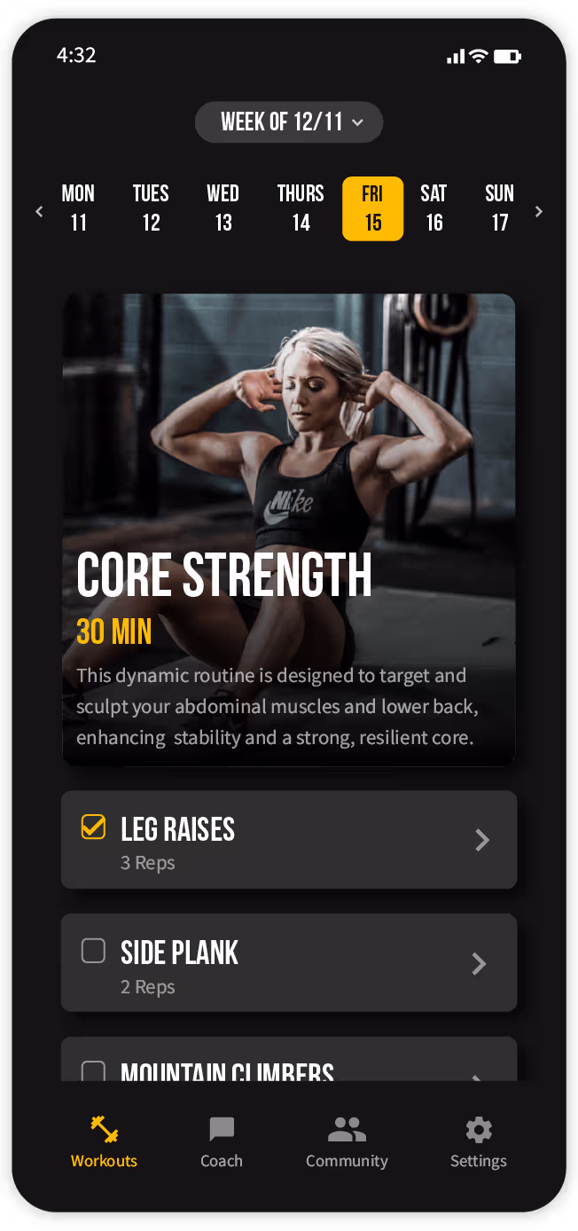 Fitness App mobile app built with Adalo