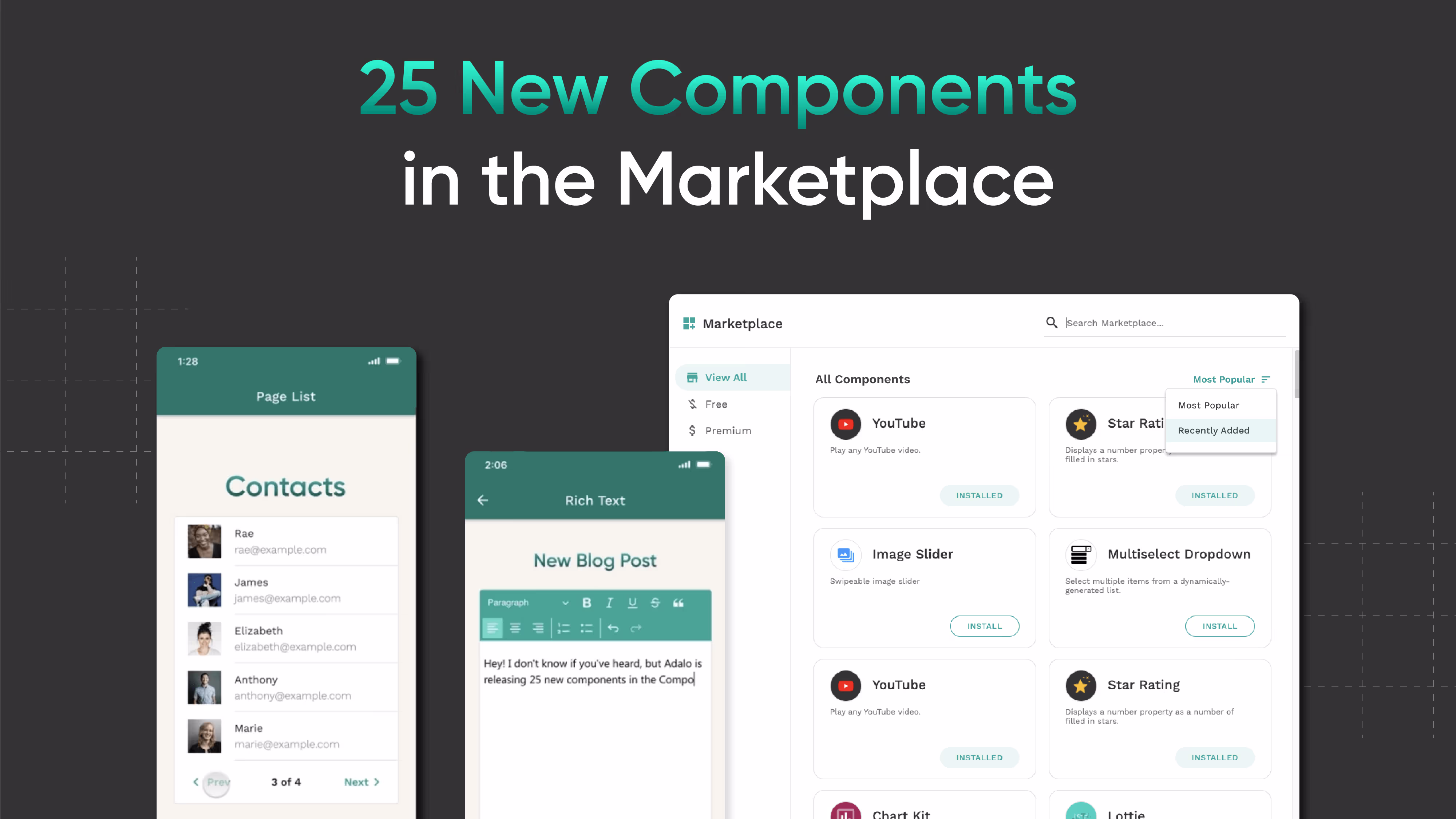 Adalo Component Marketplace Updates - December 2022