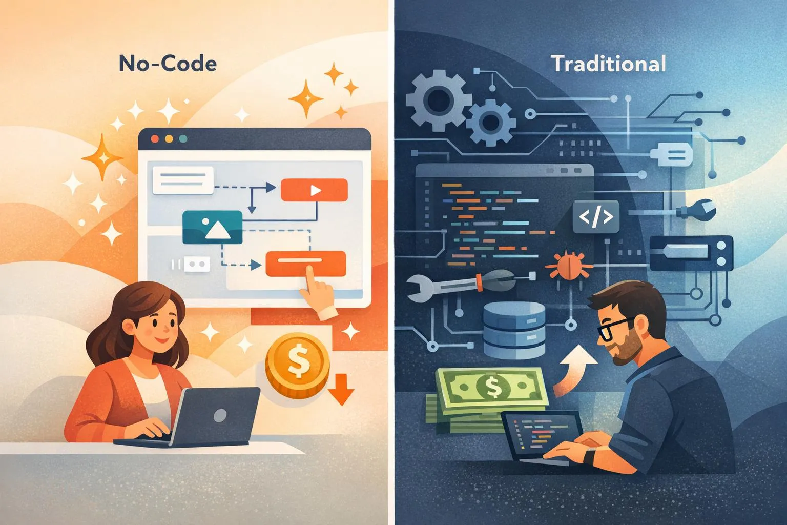 No-Code vs Traditional App Development: A Cost Comparison